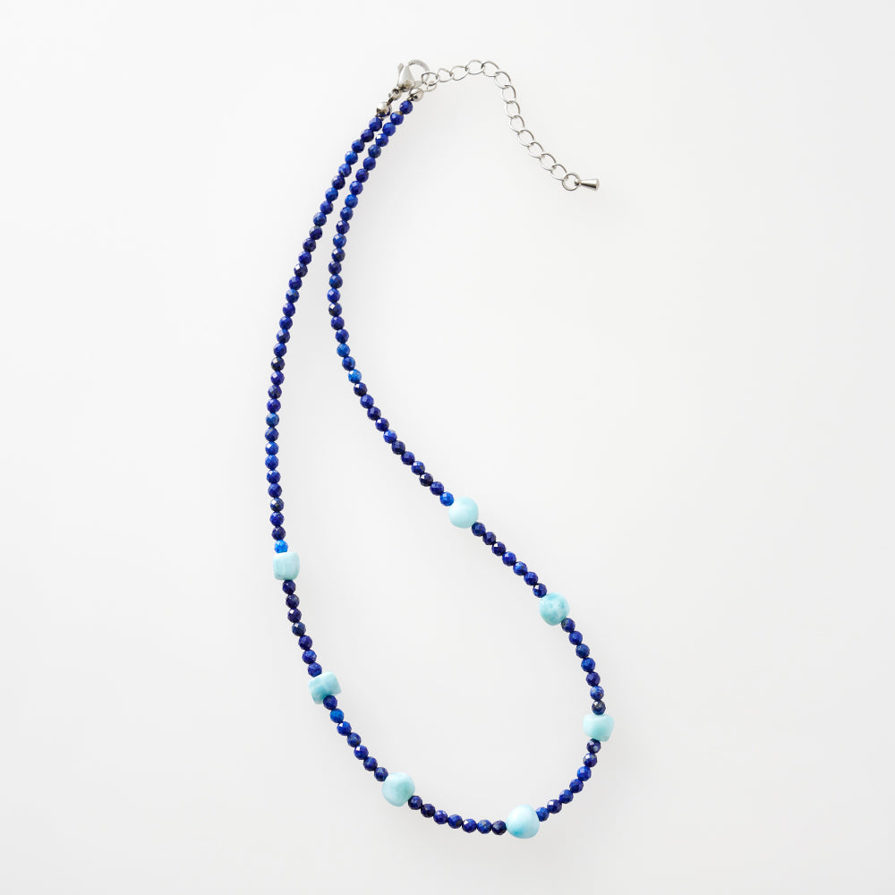 Necklace lapis lazuli larimar