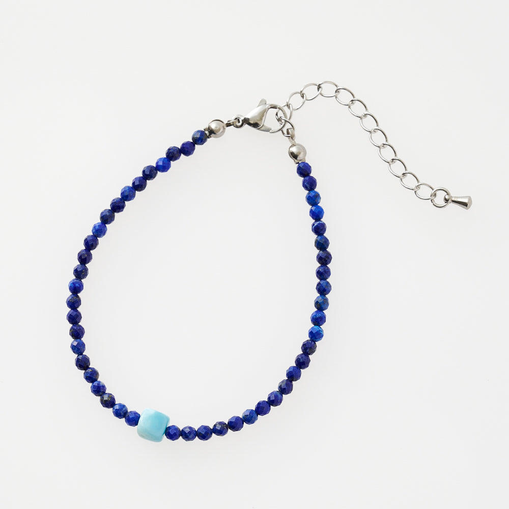 Bracelet lapis lazuli cut