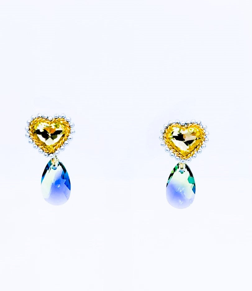 Pierced Hart Swarovski Light yellow