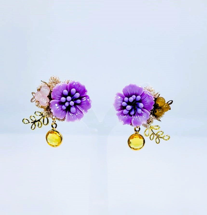 Pierced Flower rainbow purple