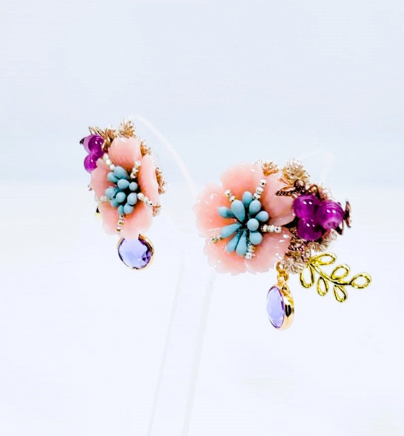 Pierced Flower rainbow pink