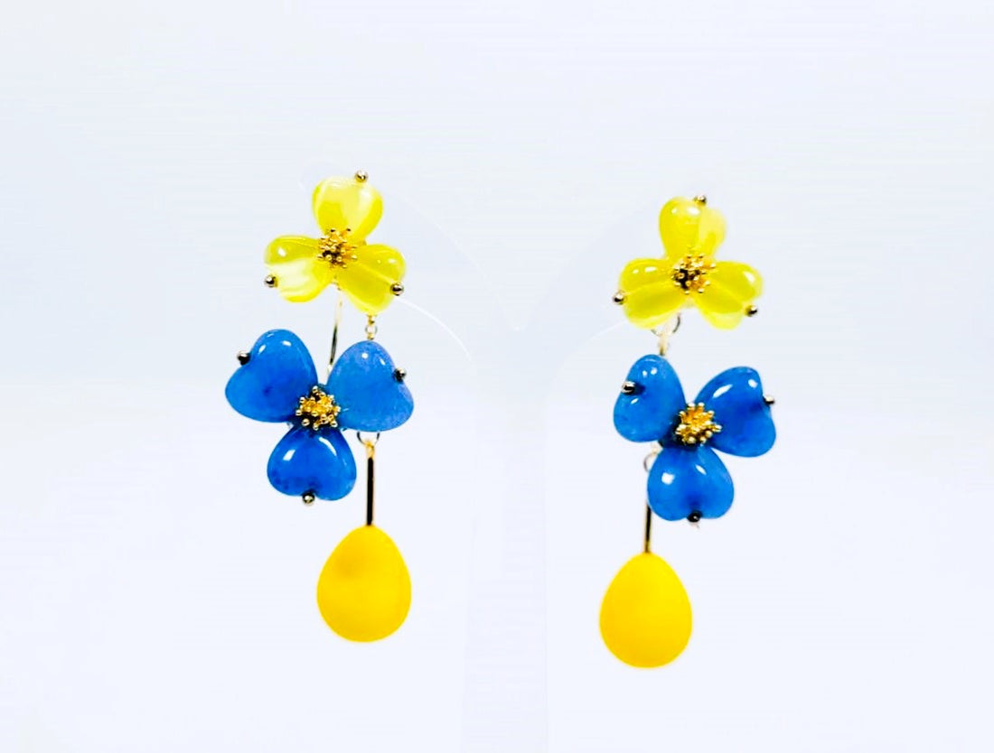 Pierced pop flowers yellow