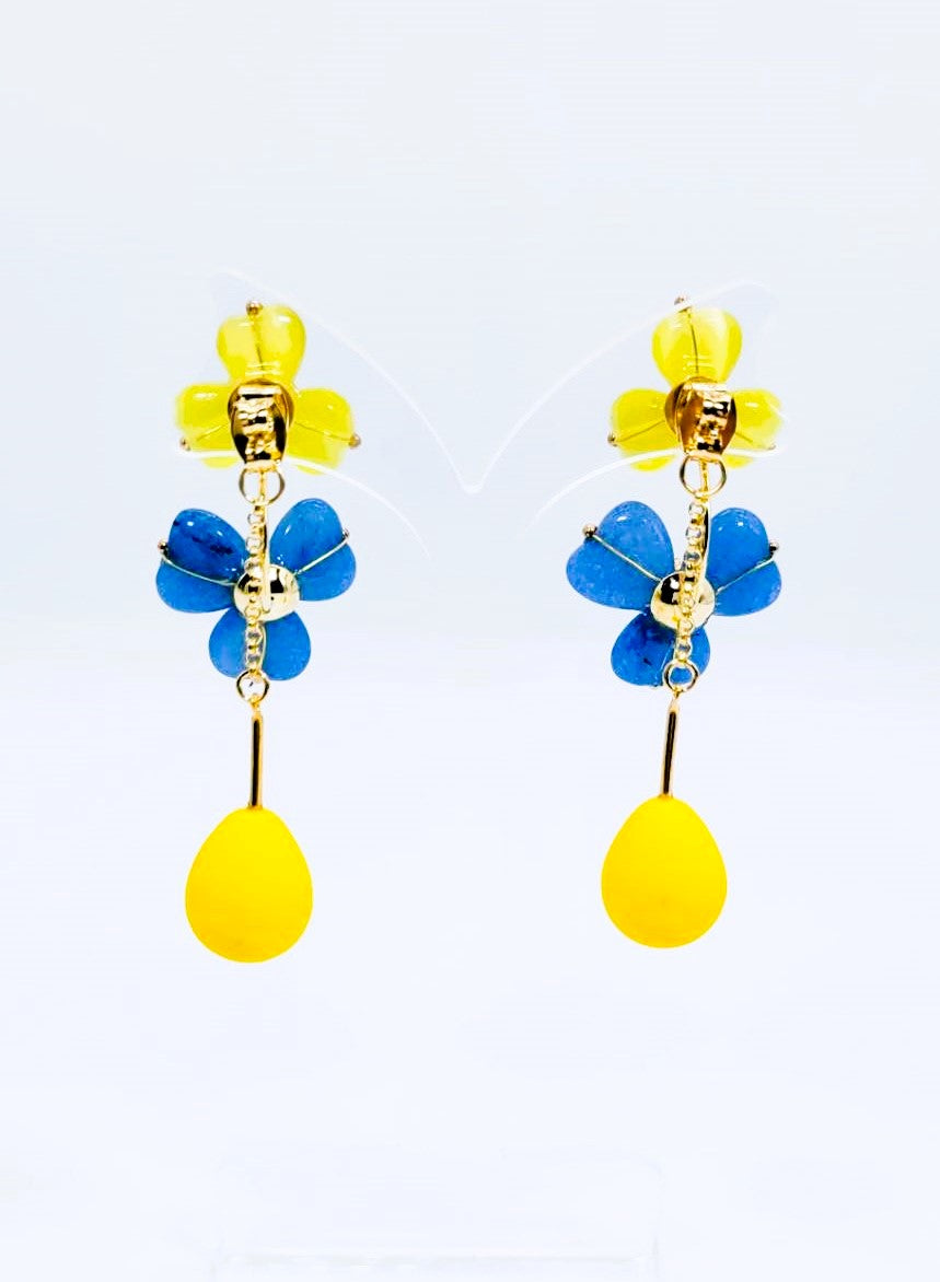 Pierced pop flowers yellow